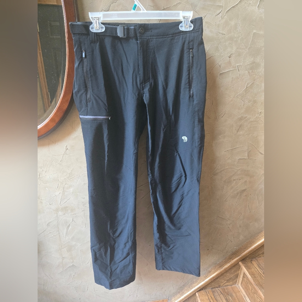 Mountain Hardwear Men's Black Cargo Pants with Webbing Belt
